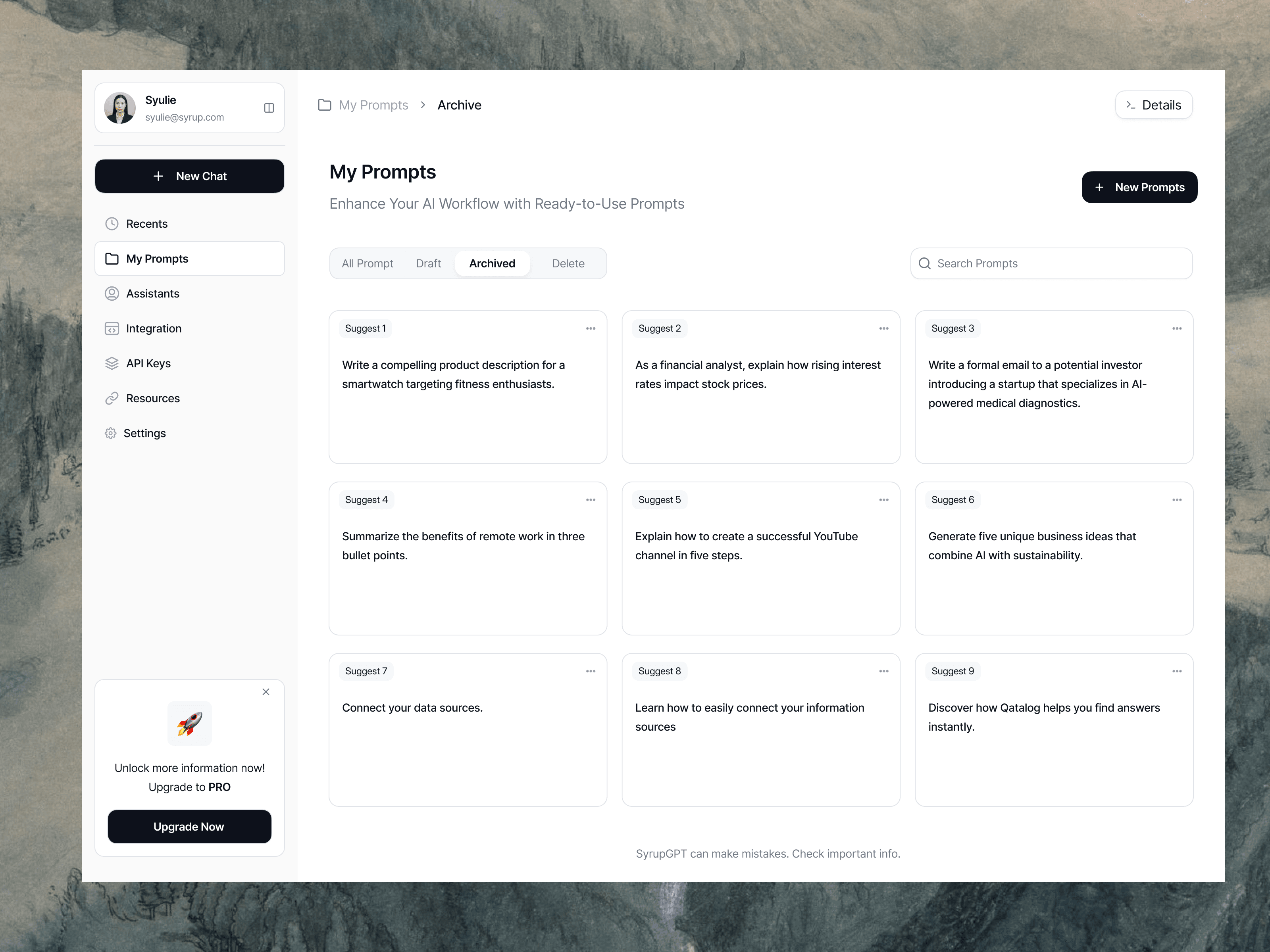 Syrup GPT — project screen by Syrup Studio