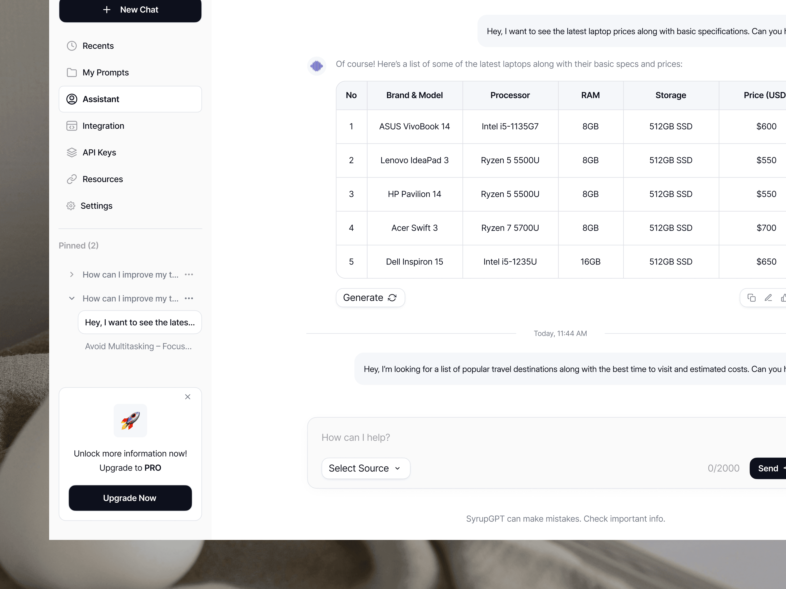 Syrup GPT — project screen by Syrup Studio