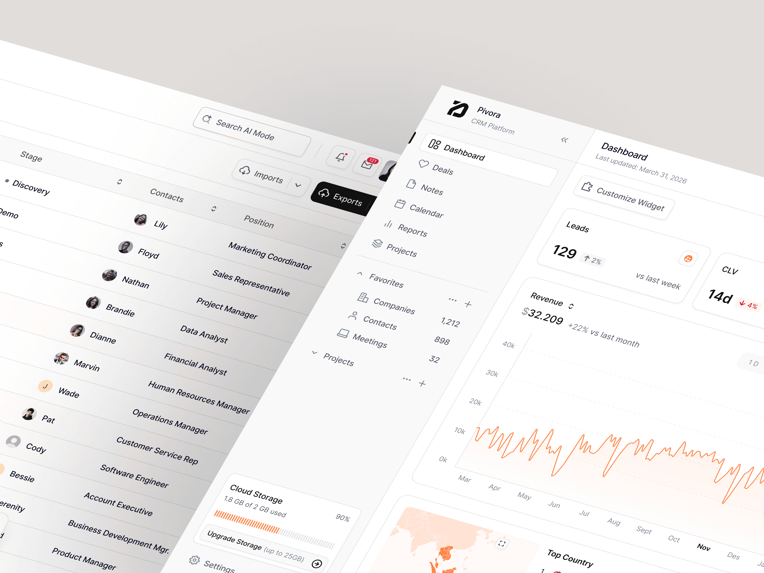 Pivora — project screen by Syrup Studio
