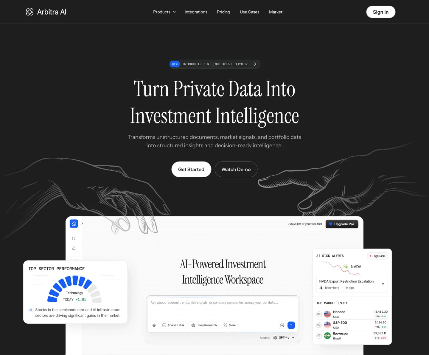 Arbitra AI hero section