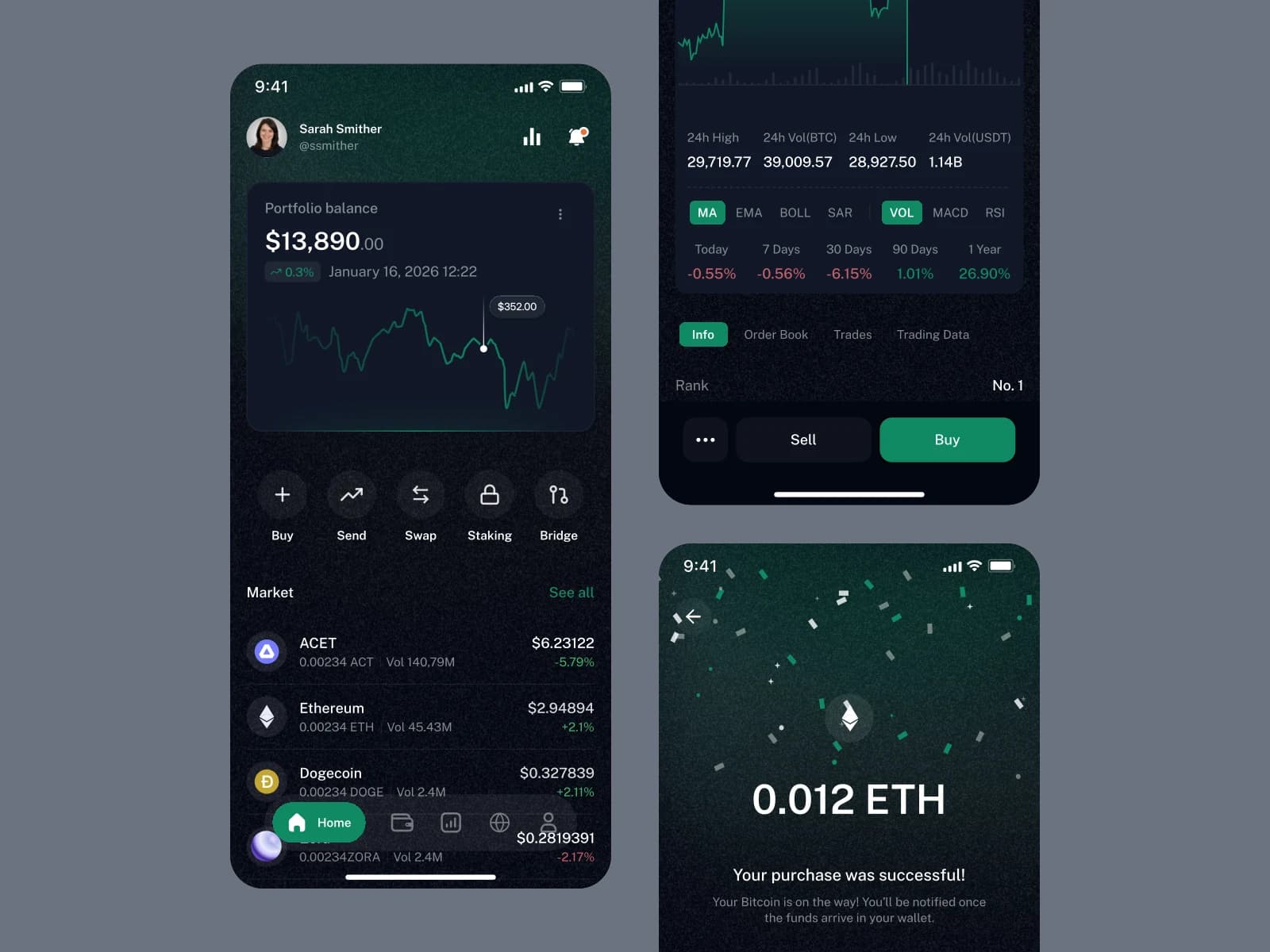 Crypto payment app main preview