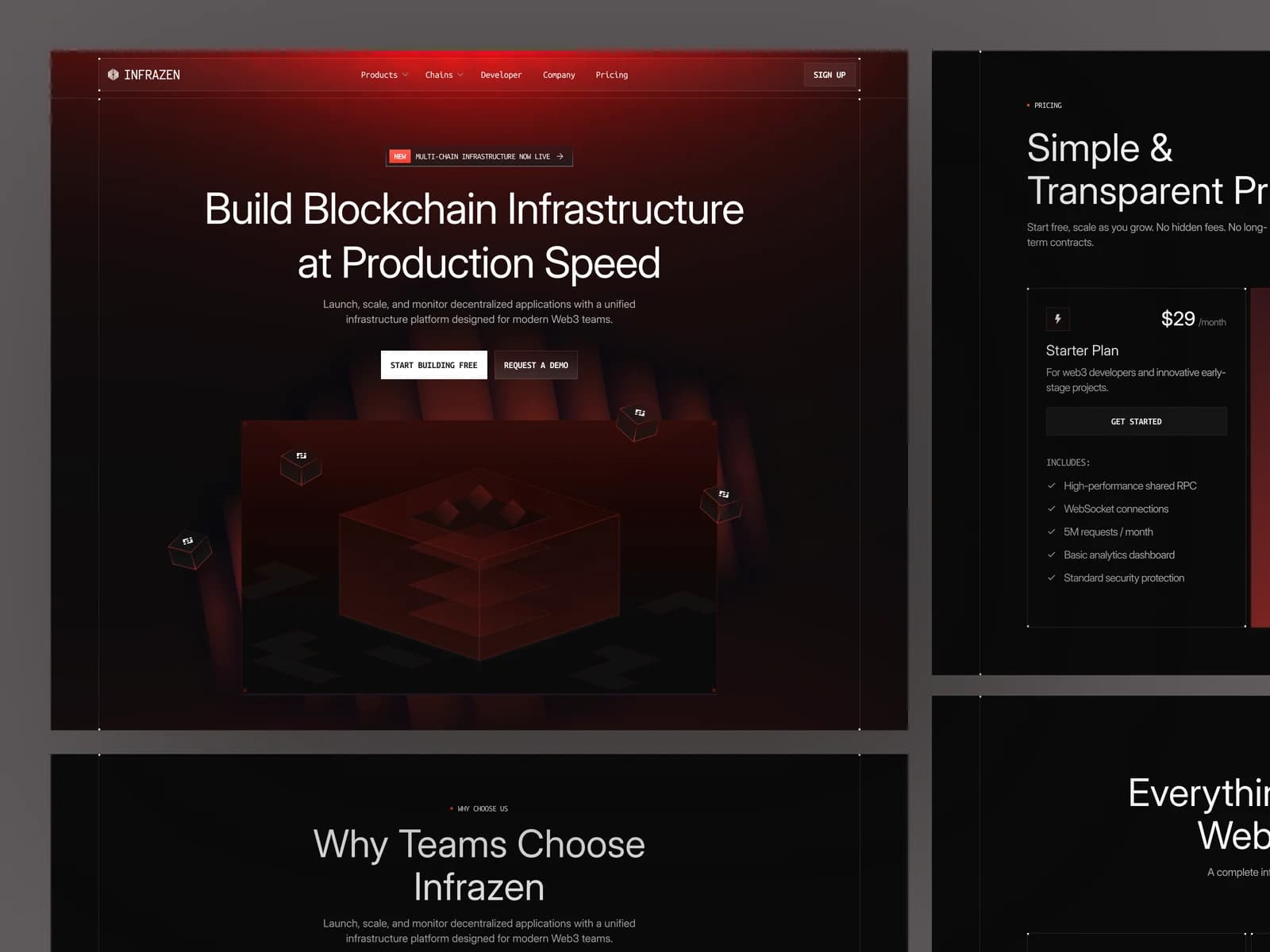 Infrazen web3 landing page main preview