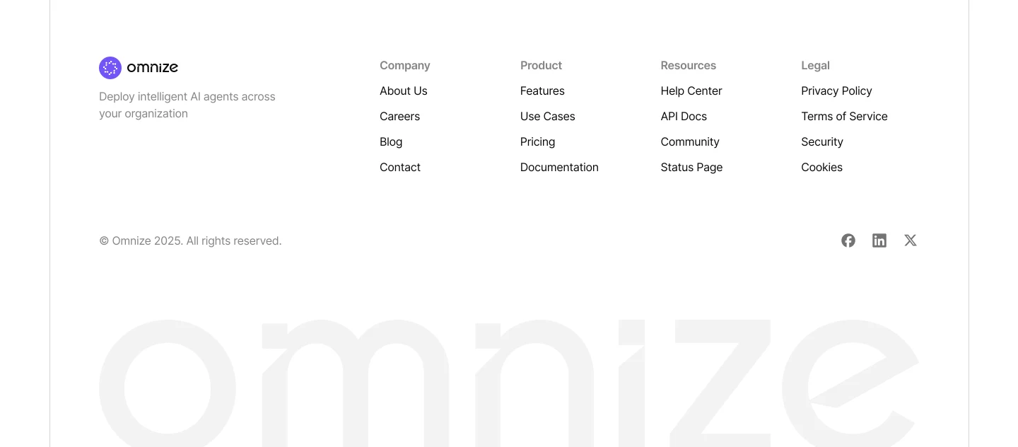 Omnize desktop interface layout