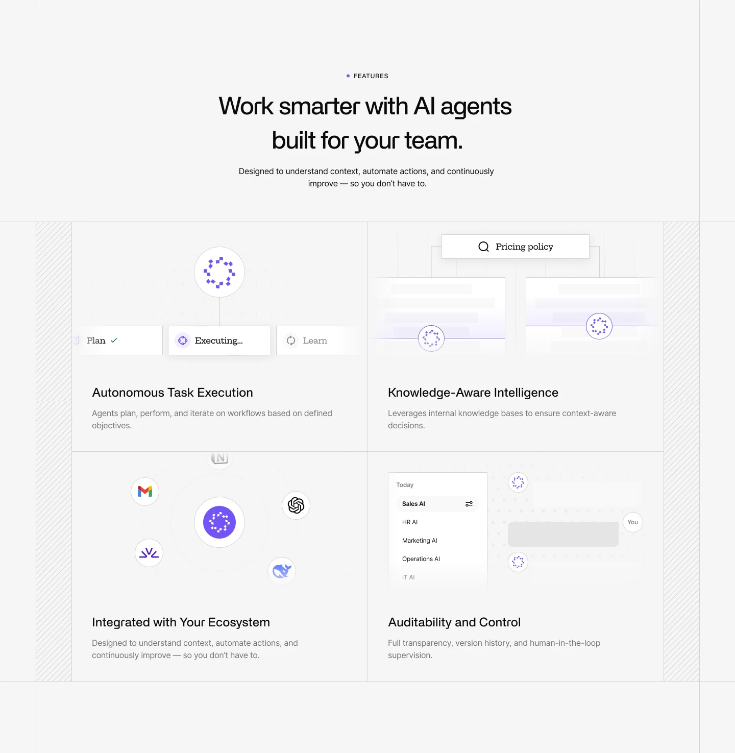 Omnize features section