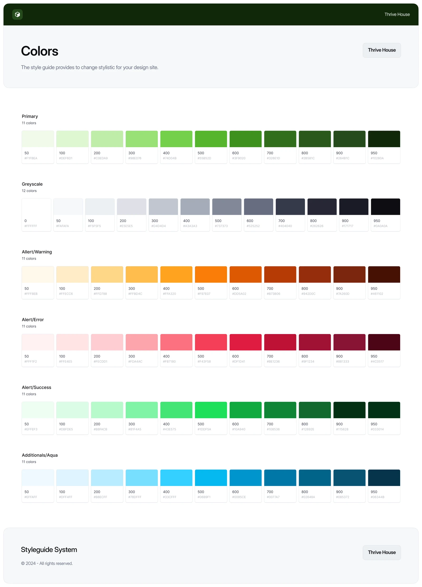 Thrive House internal video tool color system
