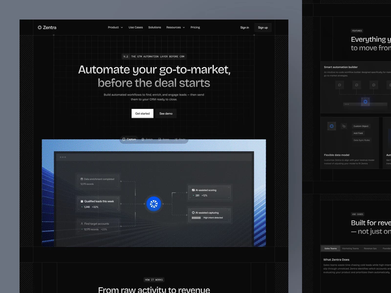 Zentra landing page section 2