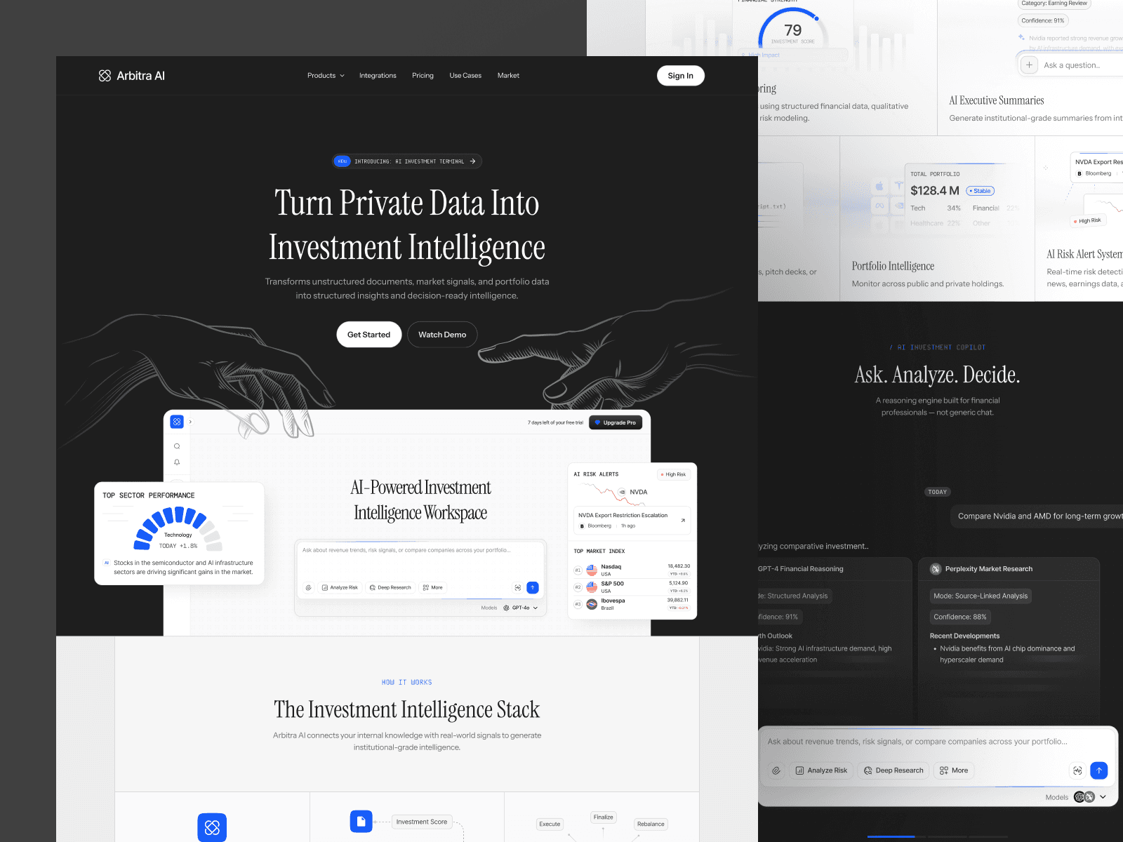 Arbitra AI landing page main preview