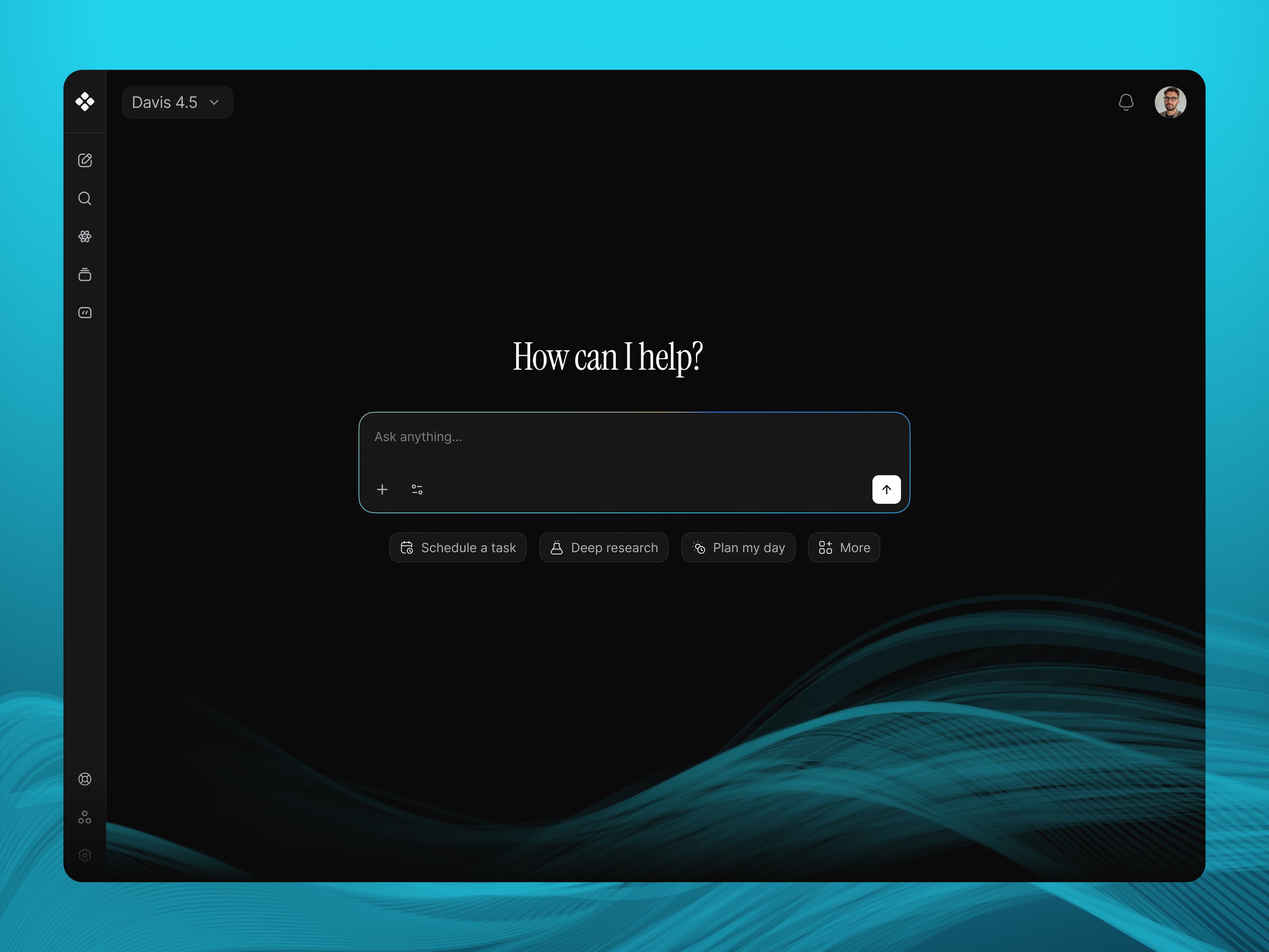 AI Assistant Dashboard Dark Mode 2 — interface design by Syrup Studio
