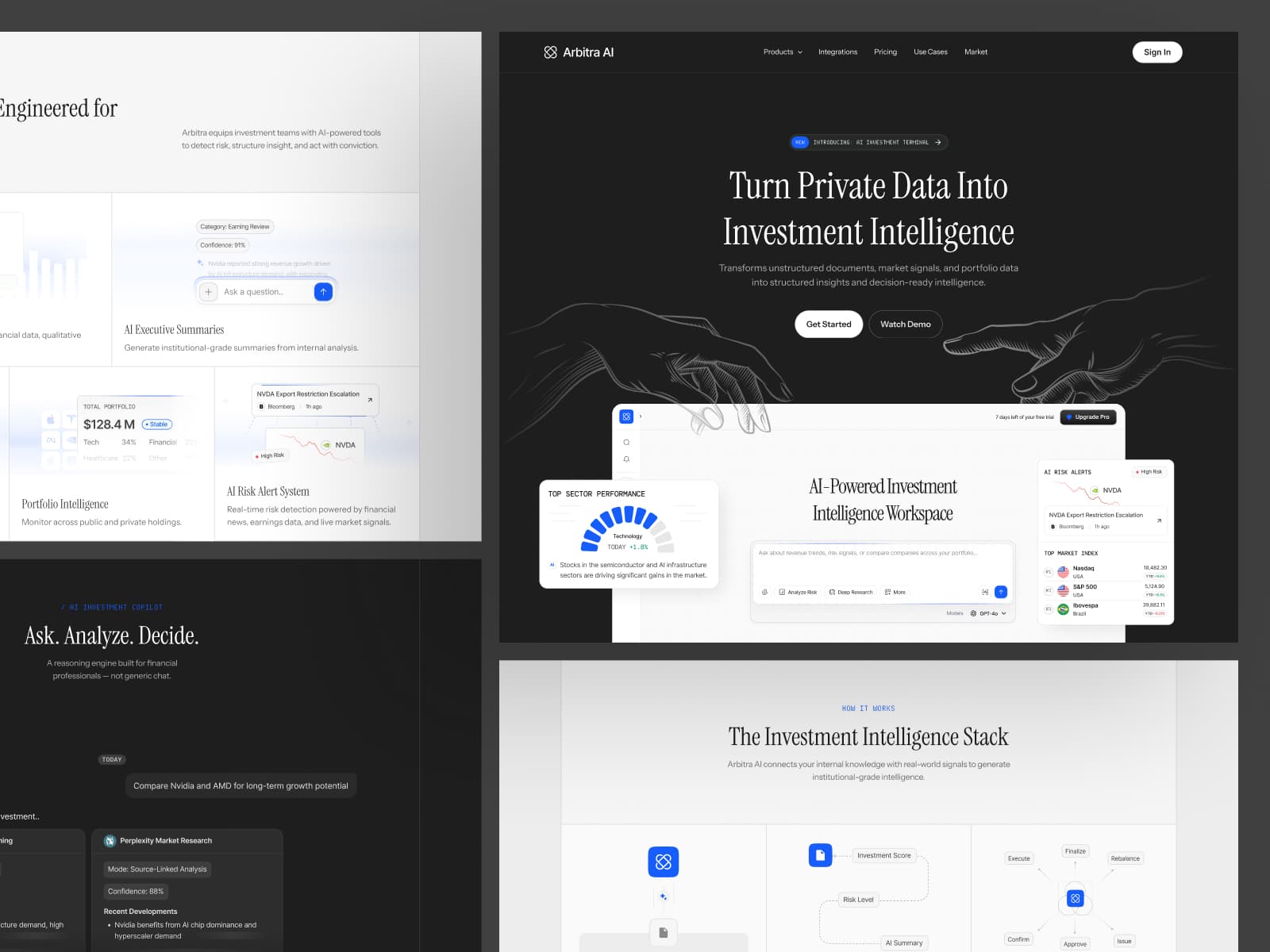 AI Investment Platform Homepage 2 — interface design by Syrup Studio