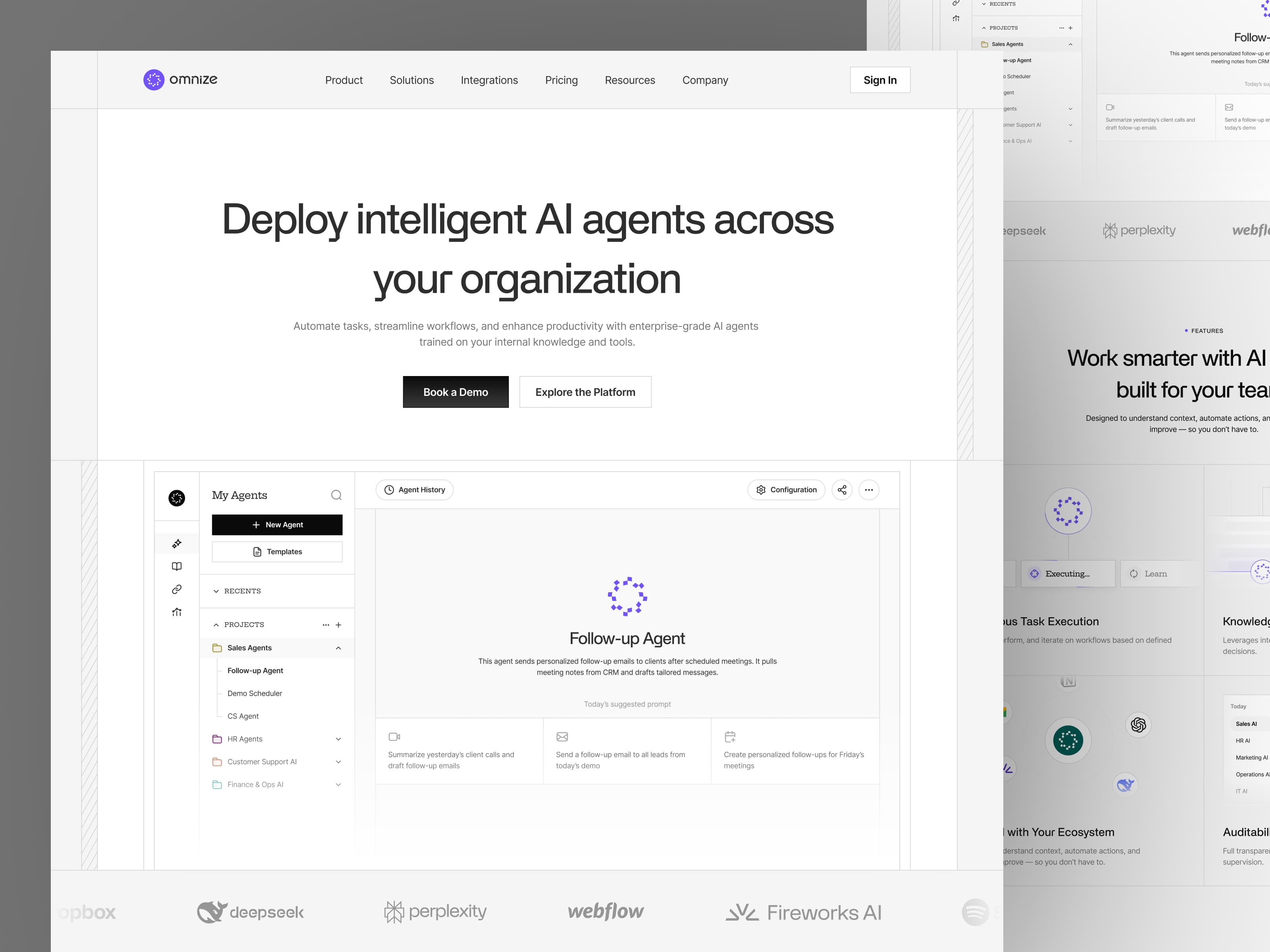 AI Platform Landing Page — interface design by Syrup Studio