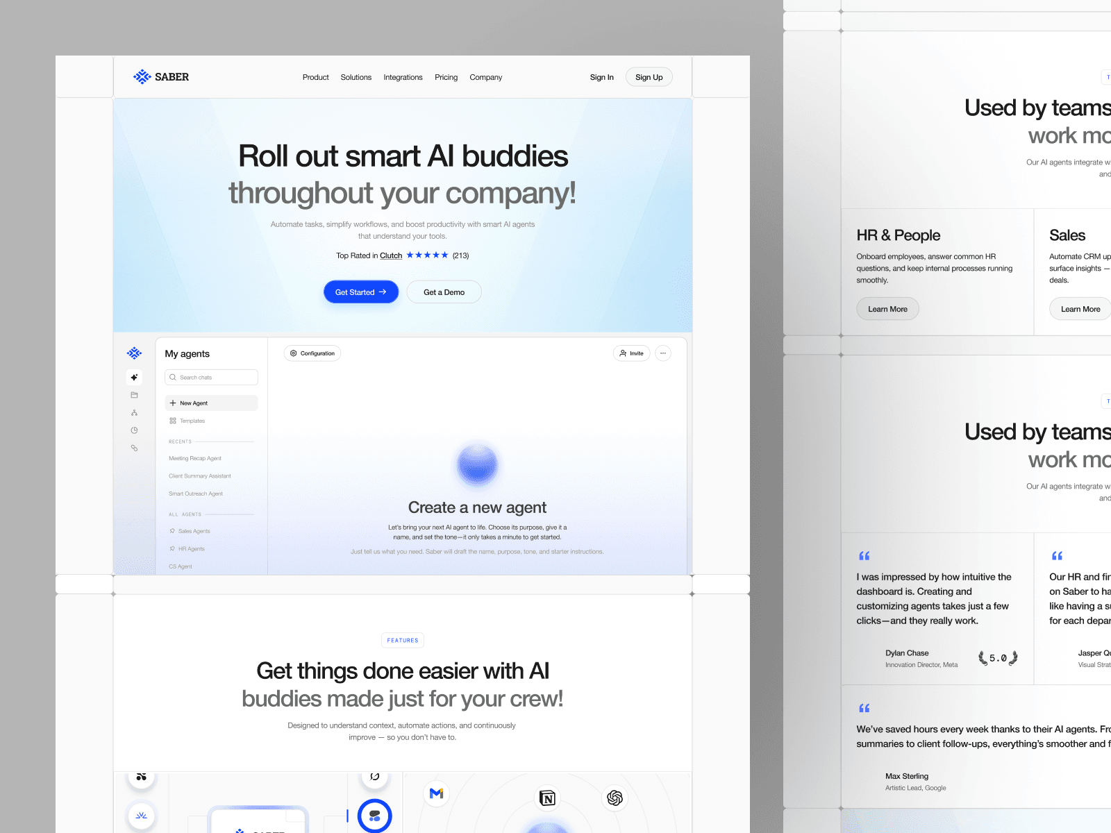 AI Software Landing Page — interface design by Syrup Studio