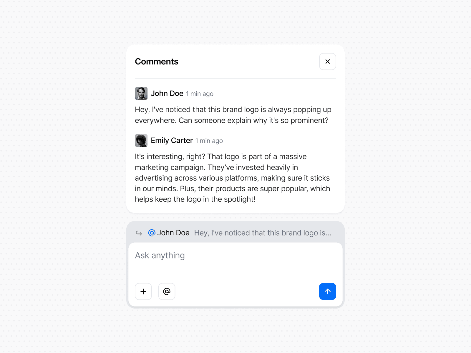 Comments Section with Reply Feature — interface design by Syrup Studio