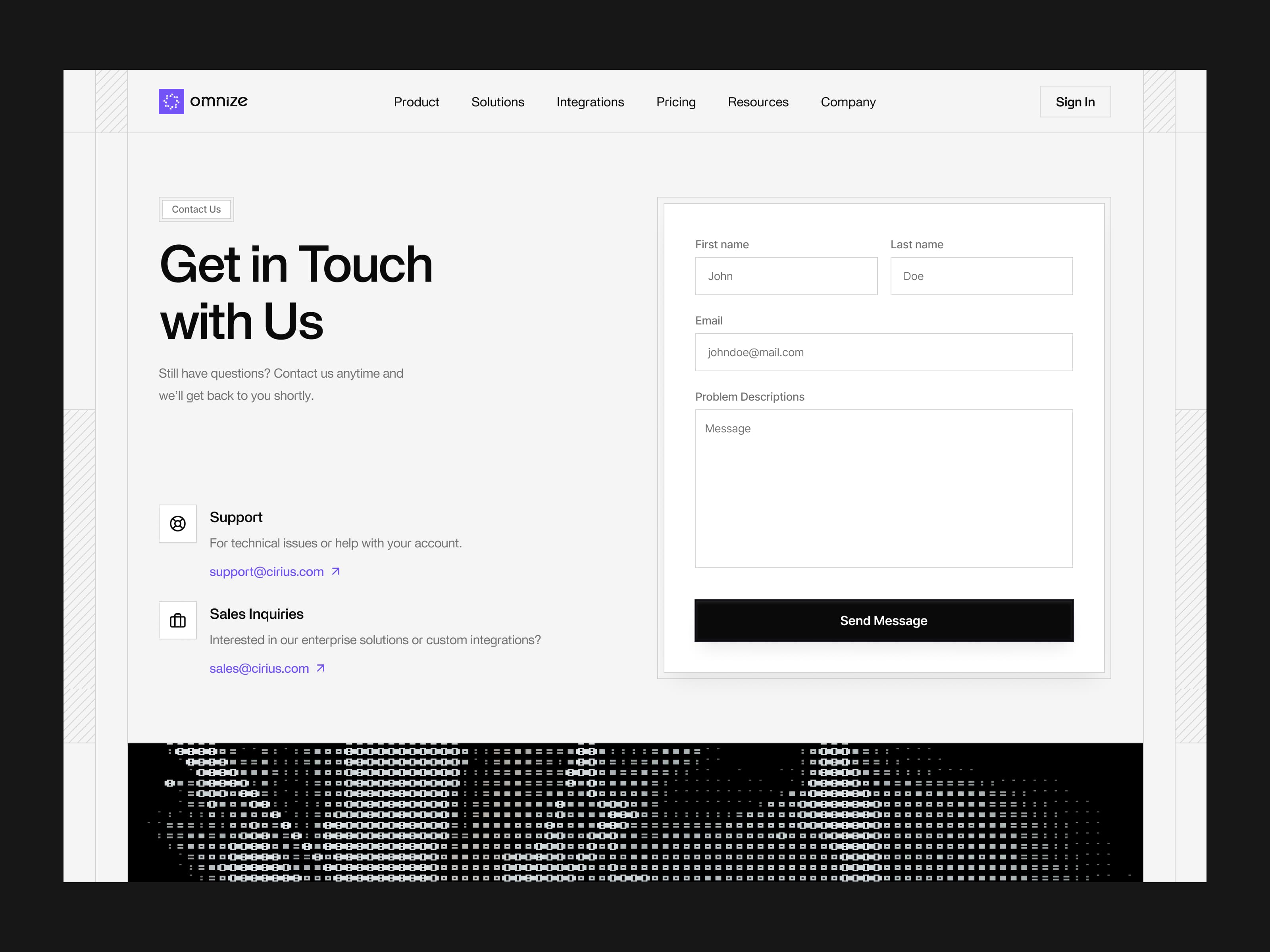 Contact Us Page Design 2 — interface design by Syrup Studio