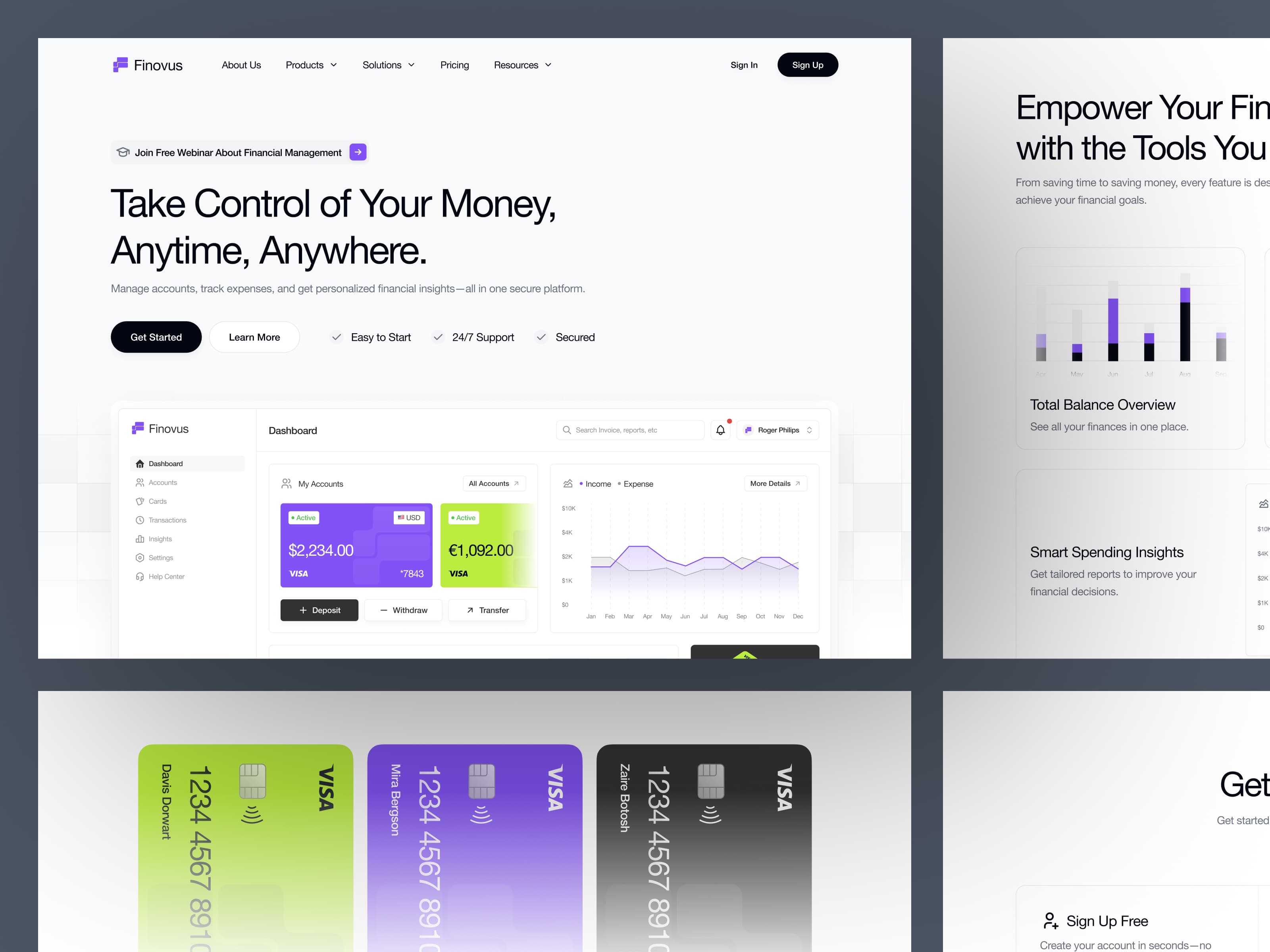 Financial Management Webpage Design — interface design by Syrup Studio