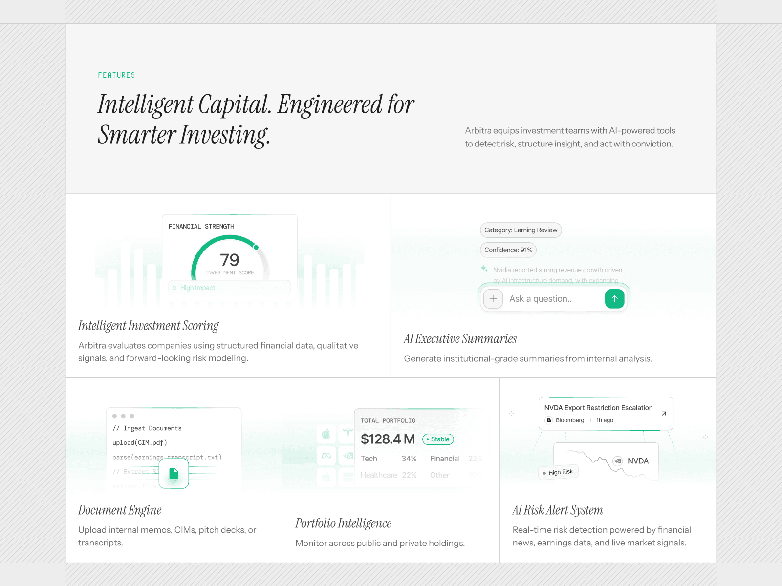 Investment Platform Features Overview — interface design by Syrup Studio