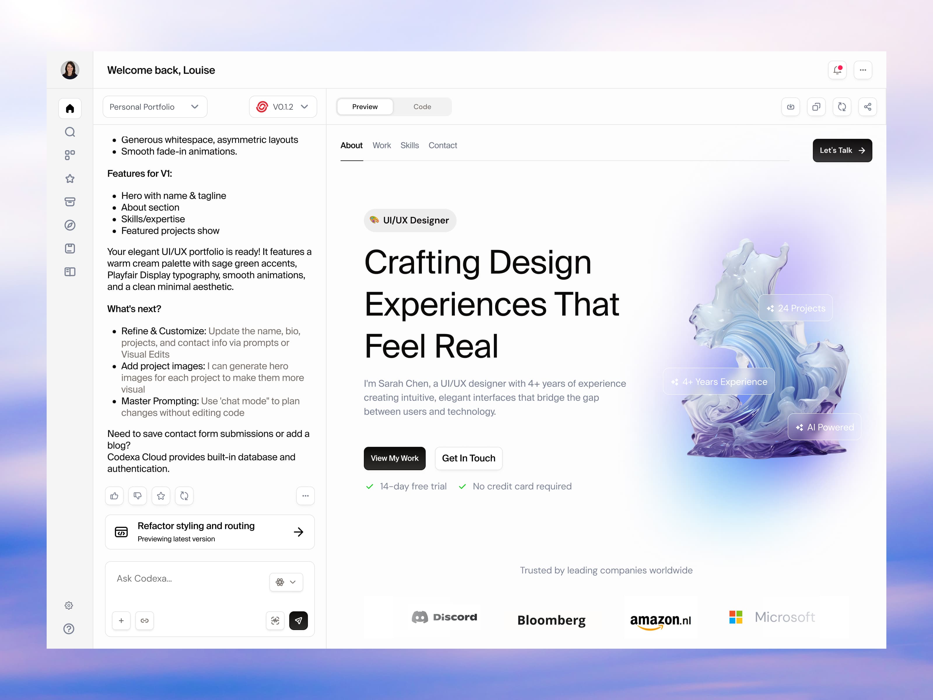 Portfolio Website Home Page — interface design by Syrup Studio