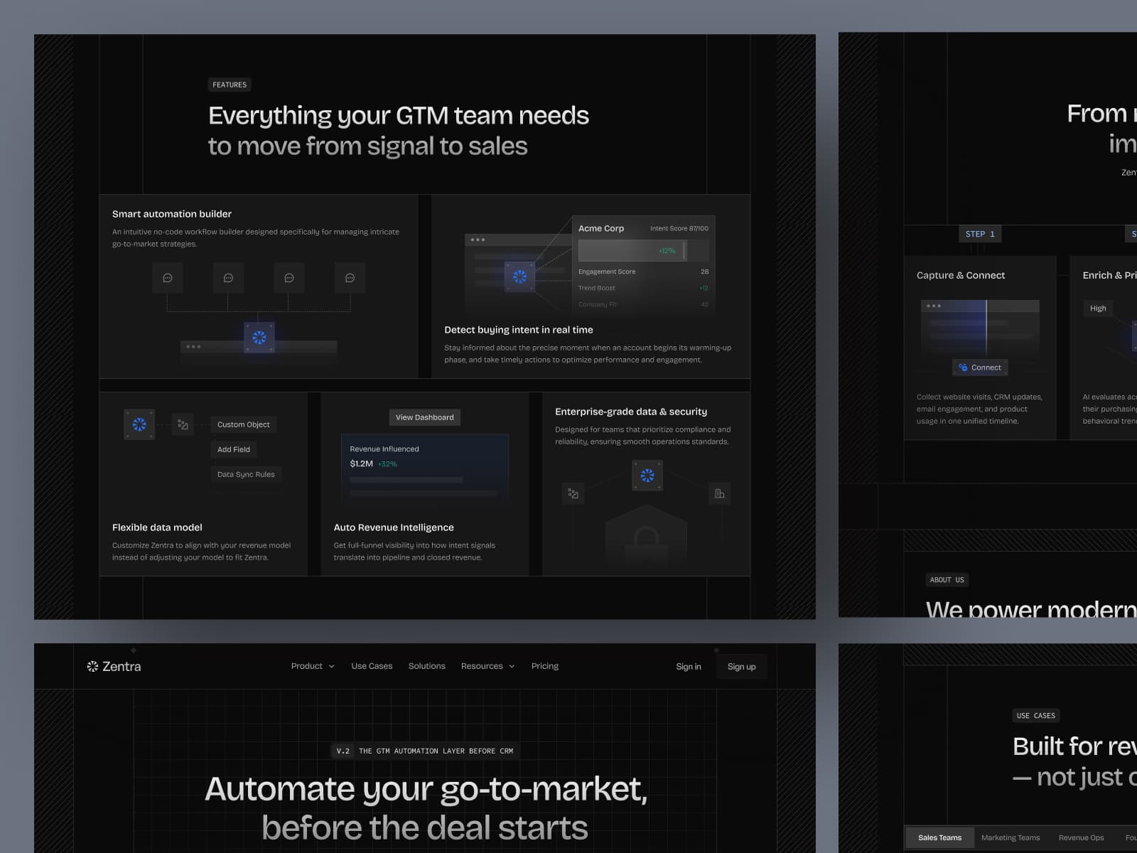 SaaS Marketing Website Dark Mode 2 — interface design by Syrup Studio
