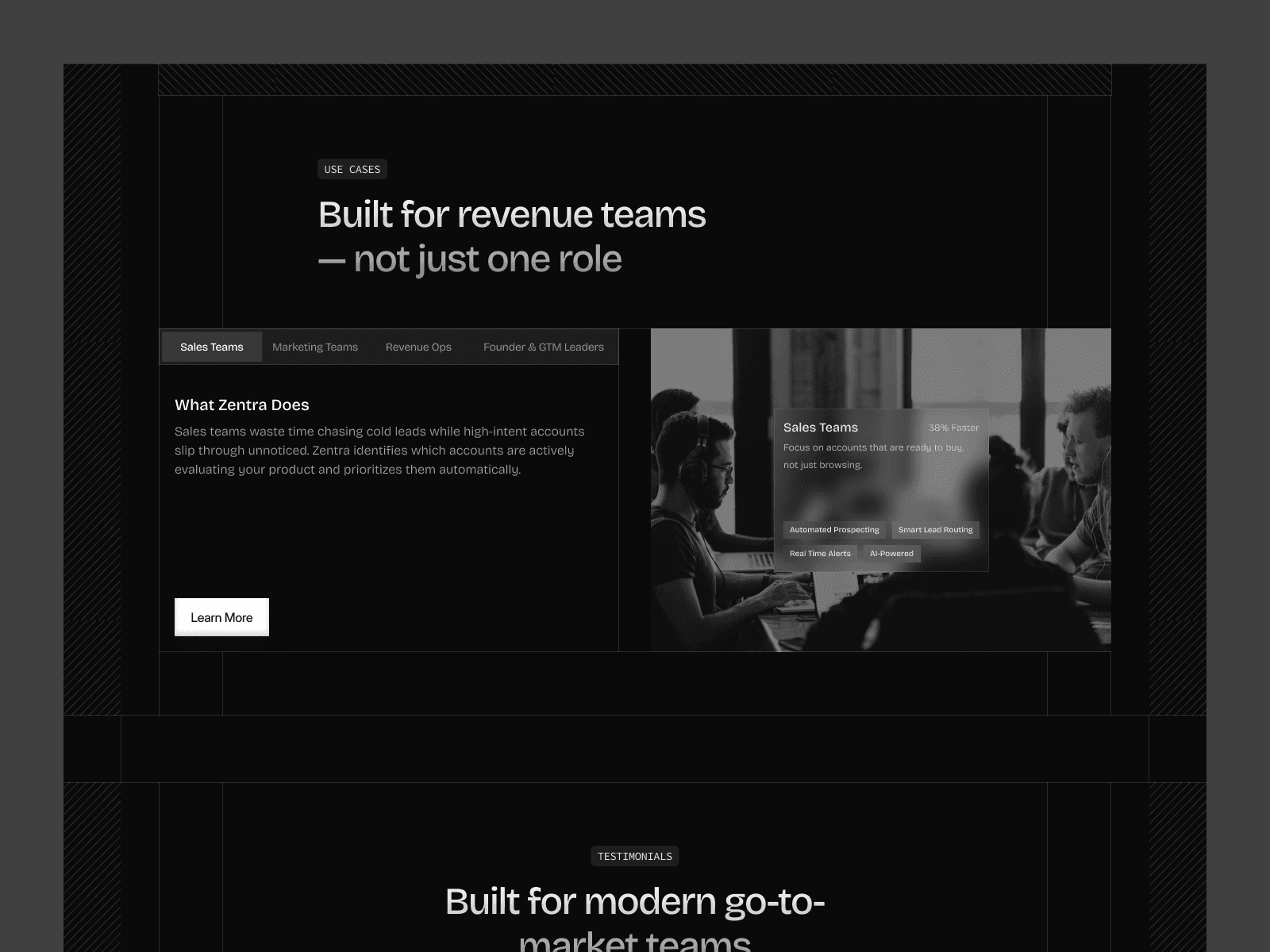 SaaS Marketing Website Dark Mode — interface design by Syrup Studio